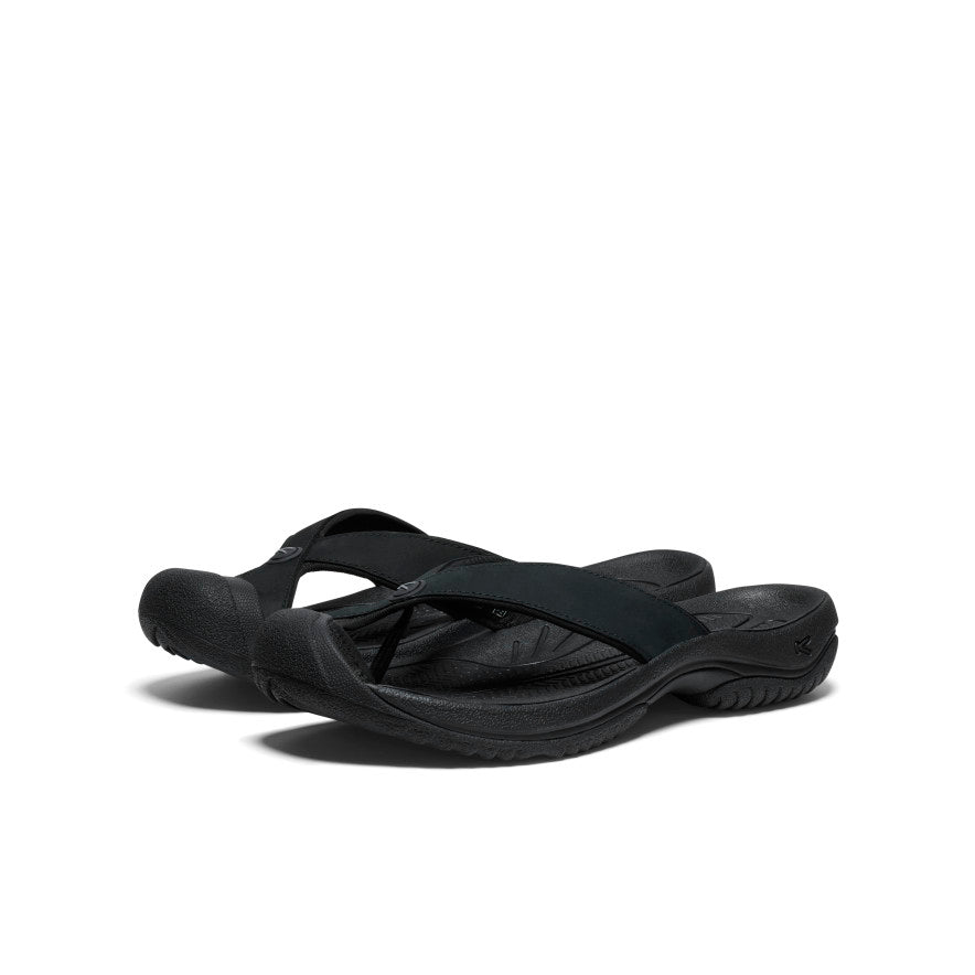 Keen Men's Waimea Leather Flip-Flop | Black/Black