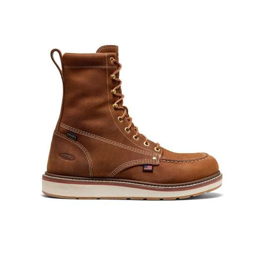 Keen Men's Liberty 8" Waterproof Boot (Soft Toe) | Leather Brown/Birch