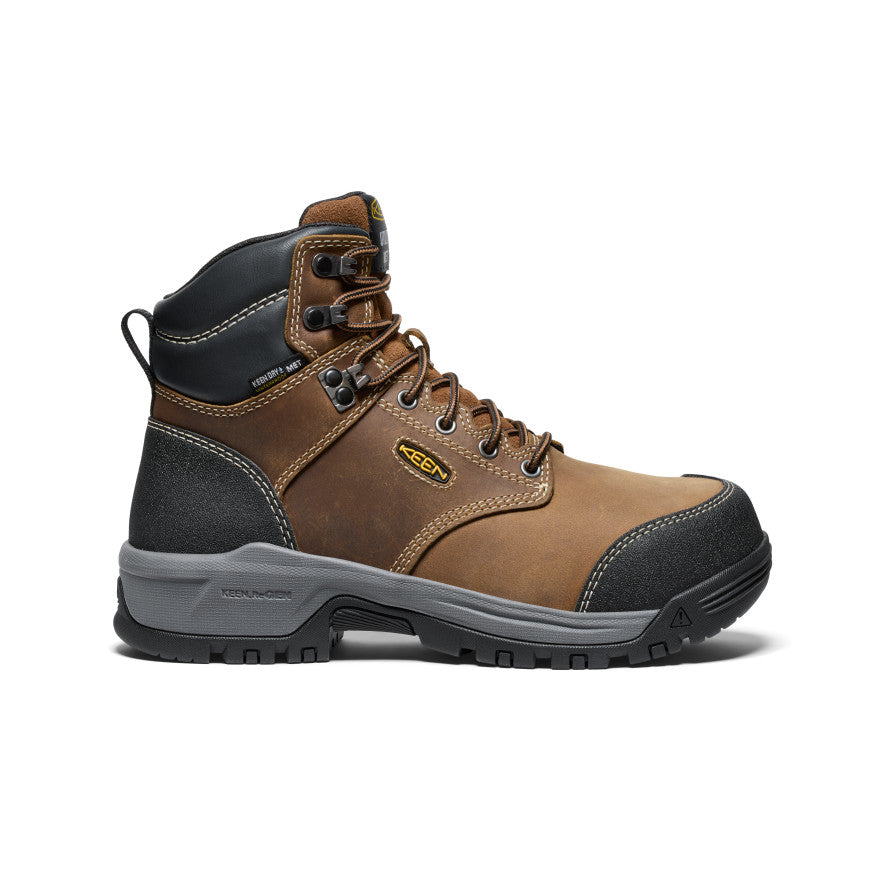 Keen Women's Evanston 6" Waterproof Boot INT MET (Carbon Toe) | Bison/Black