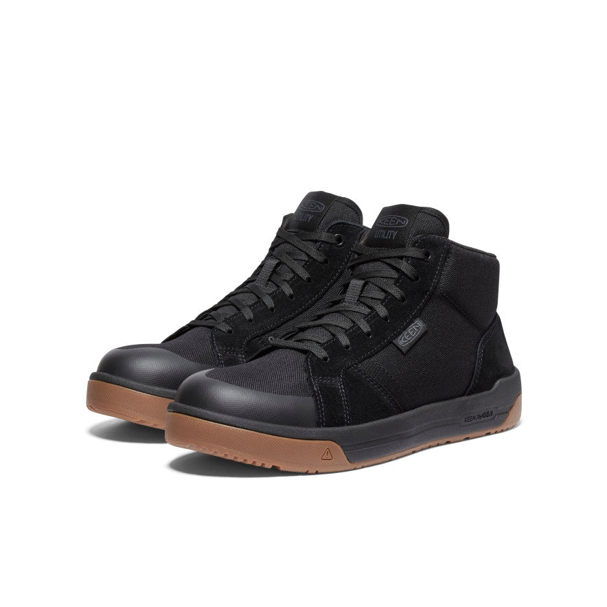 Keen Men's Kenton Mid Work Shoe (Carbon Toe) | Black/Gum