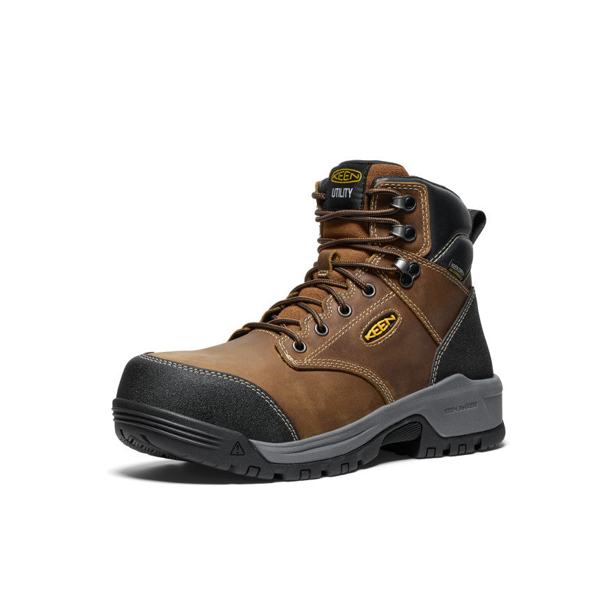Keen Men's CSA Evanston 6" Waterproof Boot (Carbon Toe) | Bison/Black