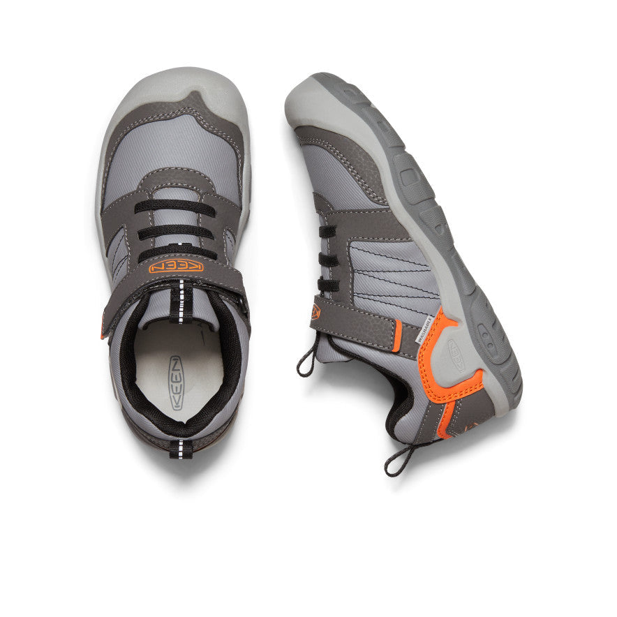 Keen Big Kids' Knotch Peak Sneaker | Magnet/Safety Orange