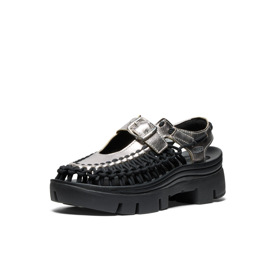 Keen All Gender UNEEK PLT Mary Jane Sneaker | Silver/Black
