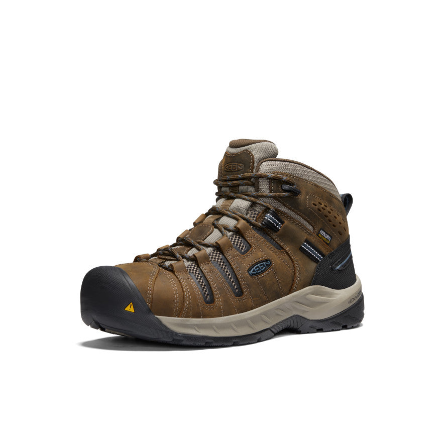 Keen Men's Flint II Waterproof Boot (Steel Toe) | Cascade Brown/Orion Blue