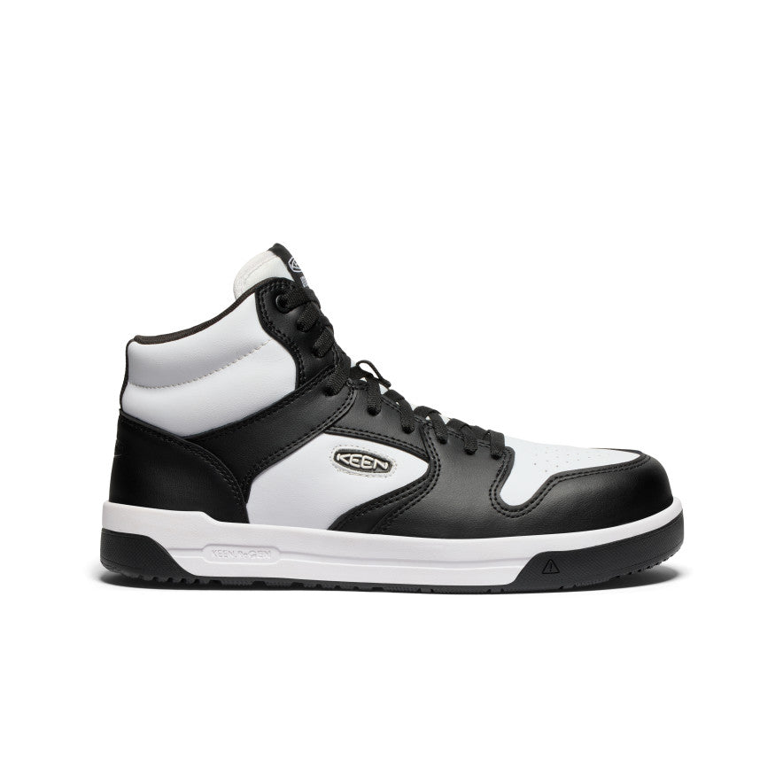 Keen Men's Overton Mid Work Shoe (Carbon Toe) | Star White/Black