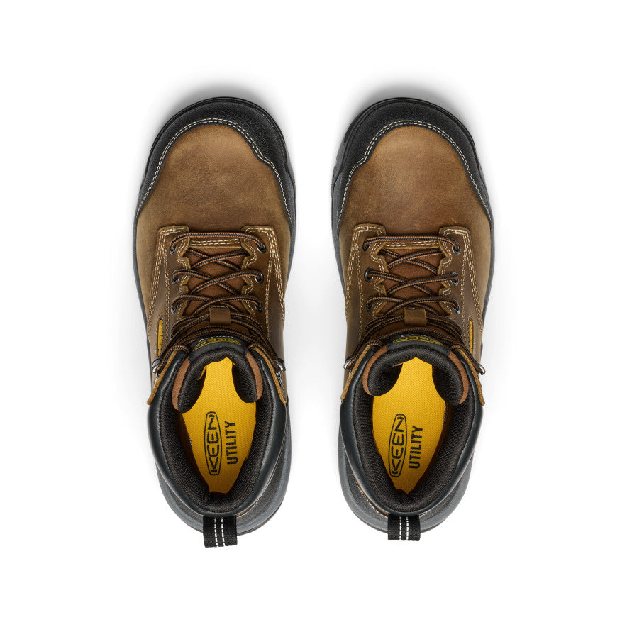 Keen Men's Evanston 6" Waterproof Boot (Soft Toe) | Bison/Black