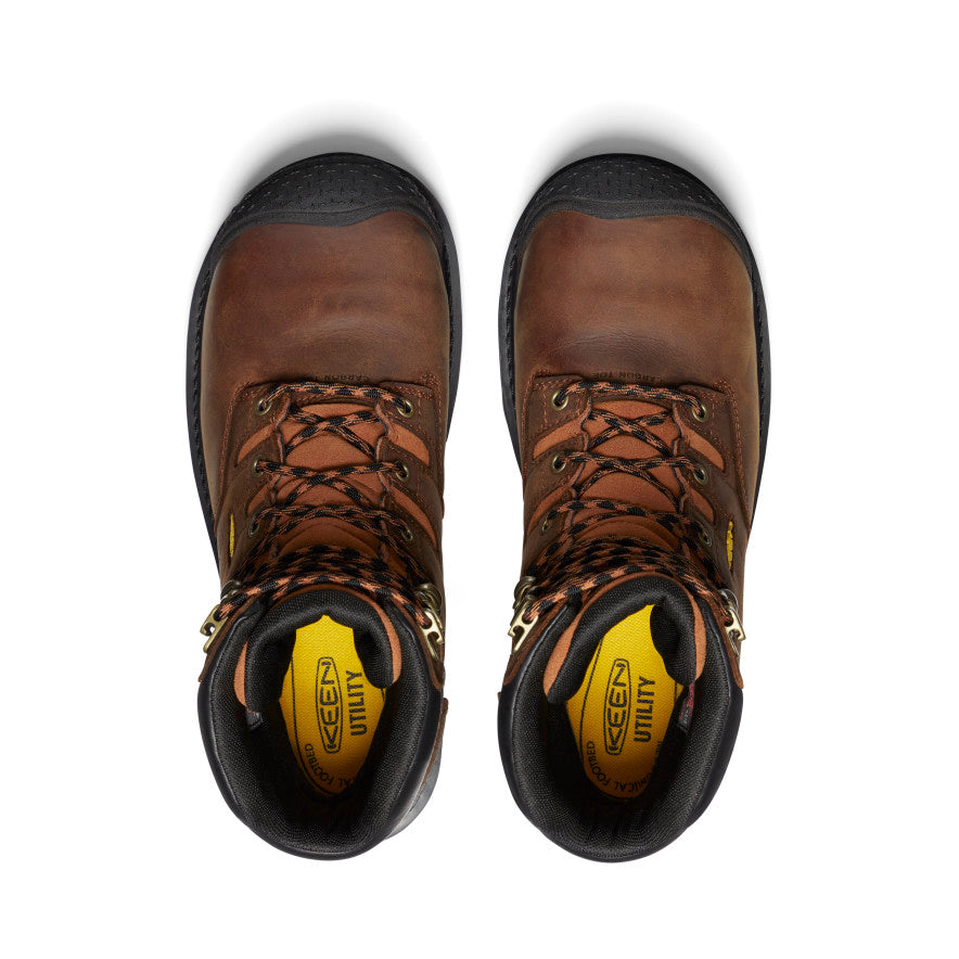 Keen Men's Camden 8" Insulated Waterproof Boot (Carbon Toe) | Leather Brown/Black