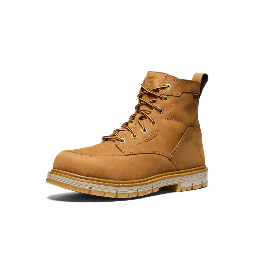 Keen Men's San Jose 6" Waterproof 90° Heel Boot (Soft Toe) | Bistre/Gum
