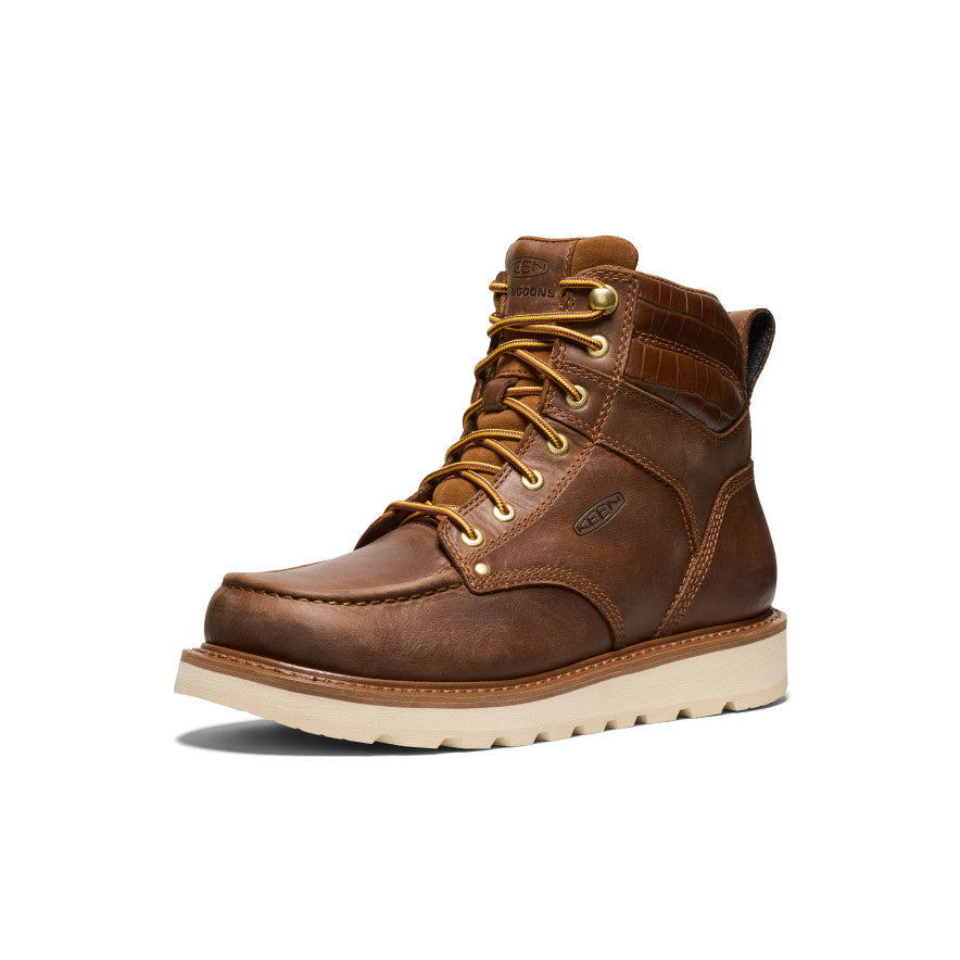 Keen Men's Cincinnati 6" Boot (Soft Toe) X Noon Goons | Leather Brown/Off White