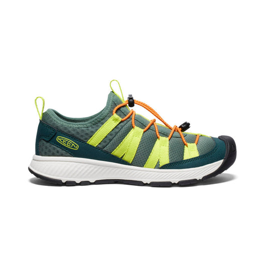Keen Big Kids' Motozoa Sneaker | Sea Moss/Scarlet Ibis
