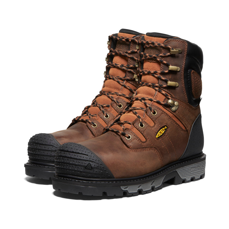 Keen Men's Camden 8" Insulated Waterproof Boot (Carbon Toe) | Leather Brown/Black