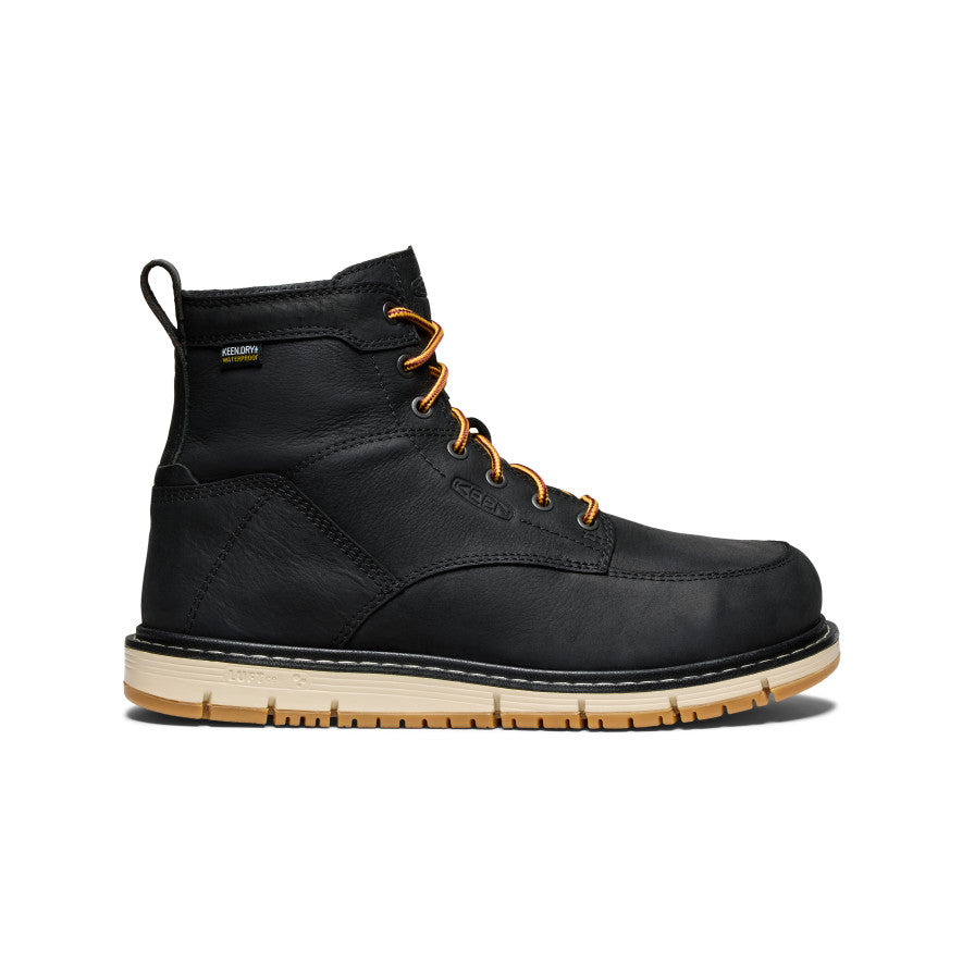Keen Men's San Jose 6" Waterproof Boot (Aluminum Toe) | Black/Gum