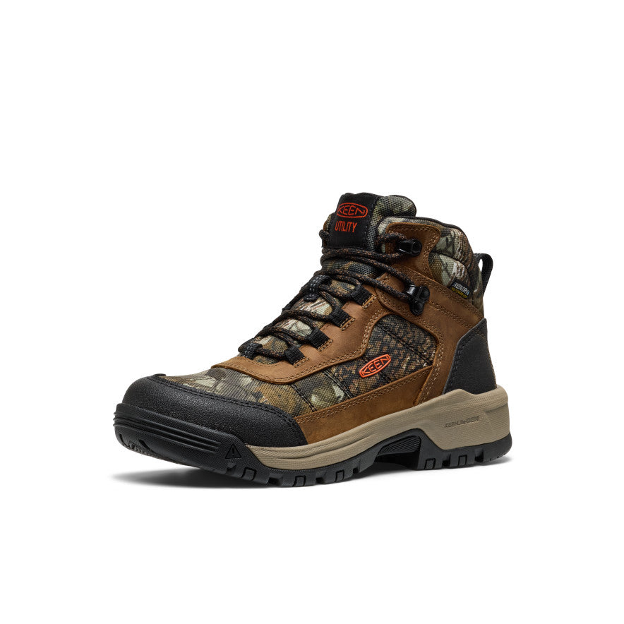 Keen Women's Skokie Waterproof Work Boot (Soft Toe) | Camo/Black