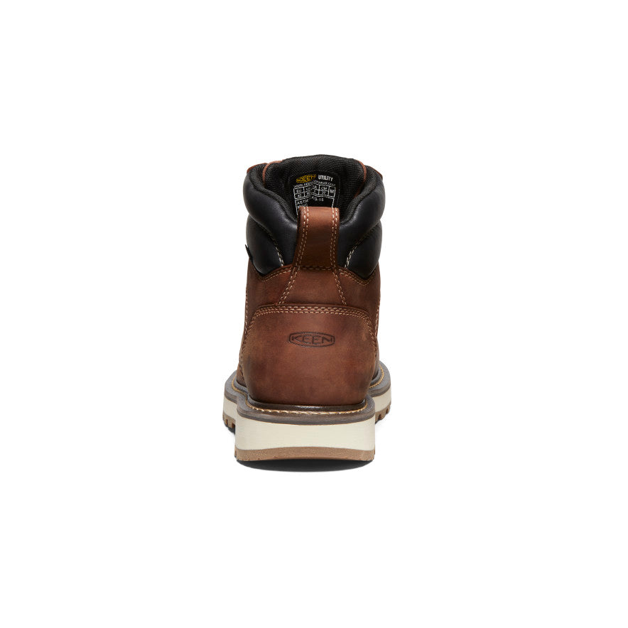 Keen Men's Cincinnati 6" Waterproof 90° Heel Boot (Carbon Toe) | Tuscan Red/Sandshell