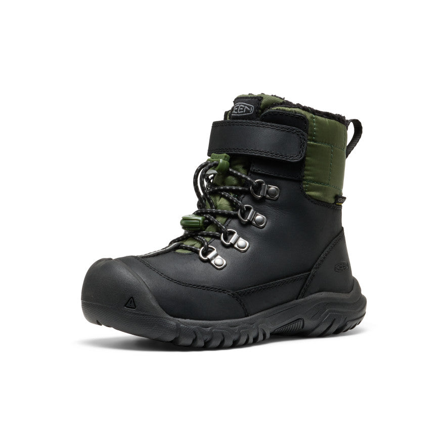 Keen Little Kids' Kanibou Waterproof Winter Boot | Black/Bronze Green