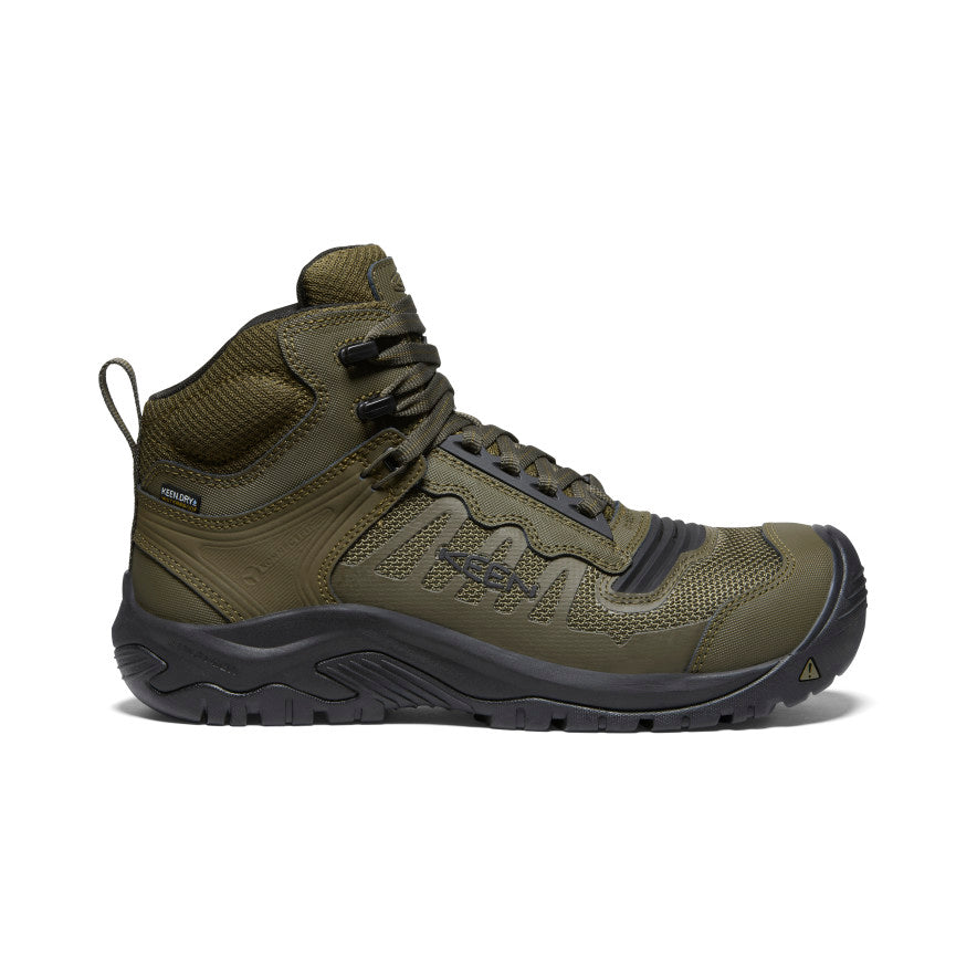 Keen Men's Reno Mid Waterproof (Carbon Toe) | Dark Olive/Black