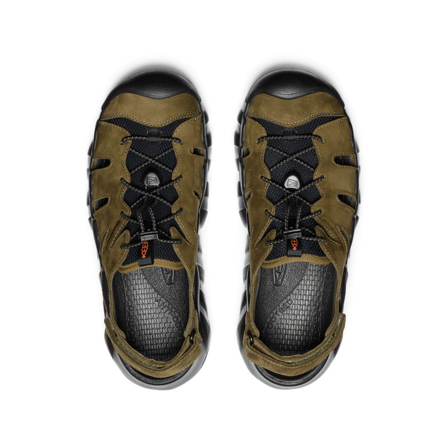 Keen Men's Hyperport Fisherman Leather Sandal | Dark Olive/Black