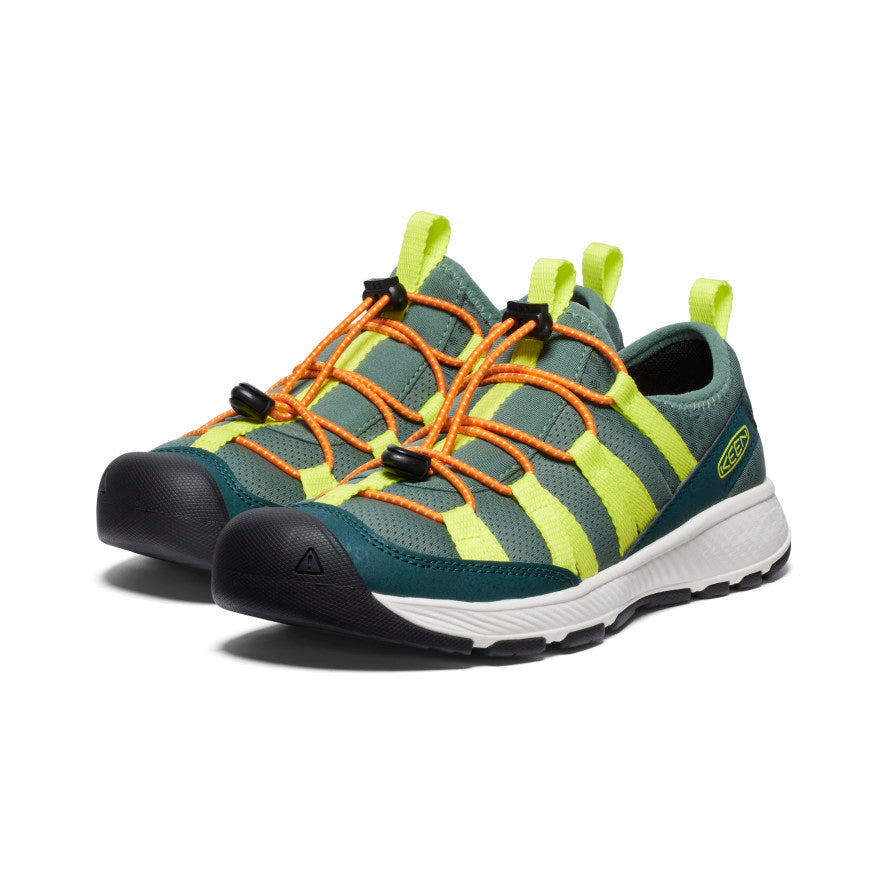 Keen Big Kids' Motozoa Sneaker | Sea Moss/Scarlet Ibis