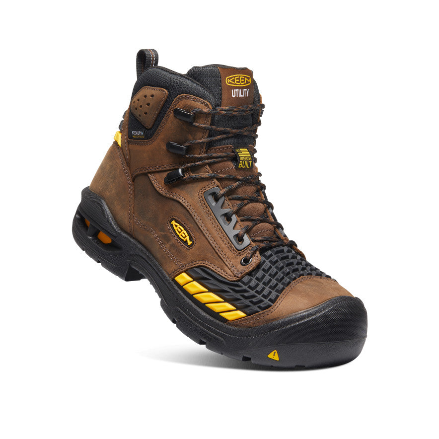 Keen Men's Troy 6" Waterproof Boot (Carbon Toe) | Dark Earth/Black