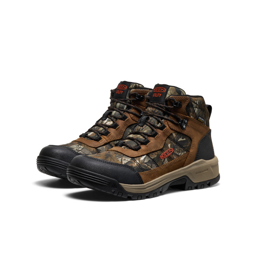 Keen Men's Skokie Waterproof Work Boot (Soft Toe) | Camo/Black