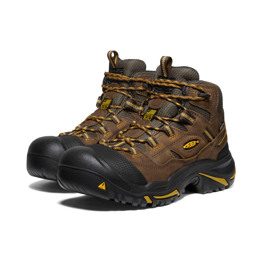 Keen Men's Braddock Waterproof Mid (Steel Toe) | Cascade Brown/Tawny Olive