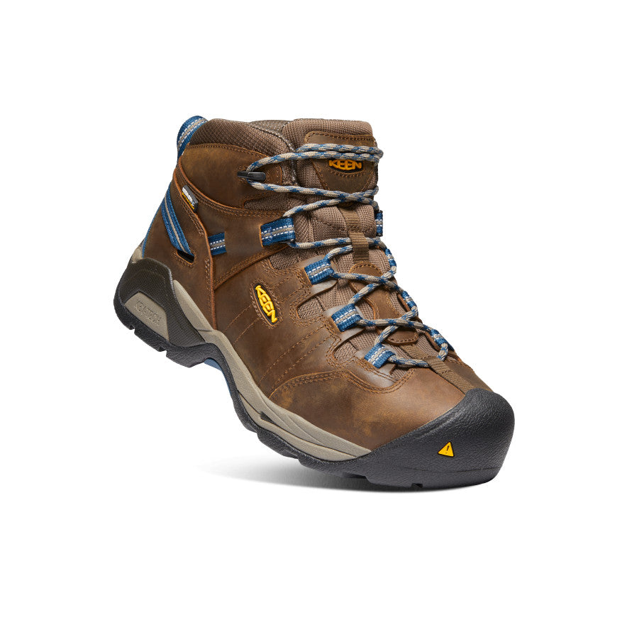 Keen Men's Detroit XT Waterproof Boot (Steel Toe) | Cascade Brown/Orion Blue