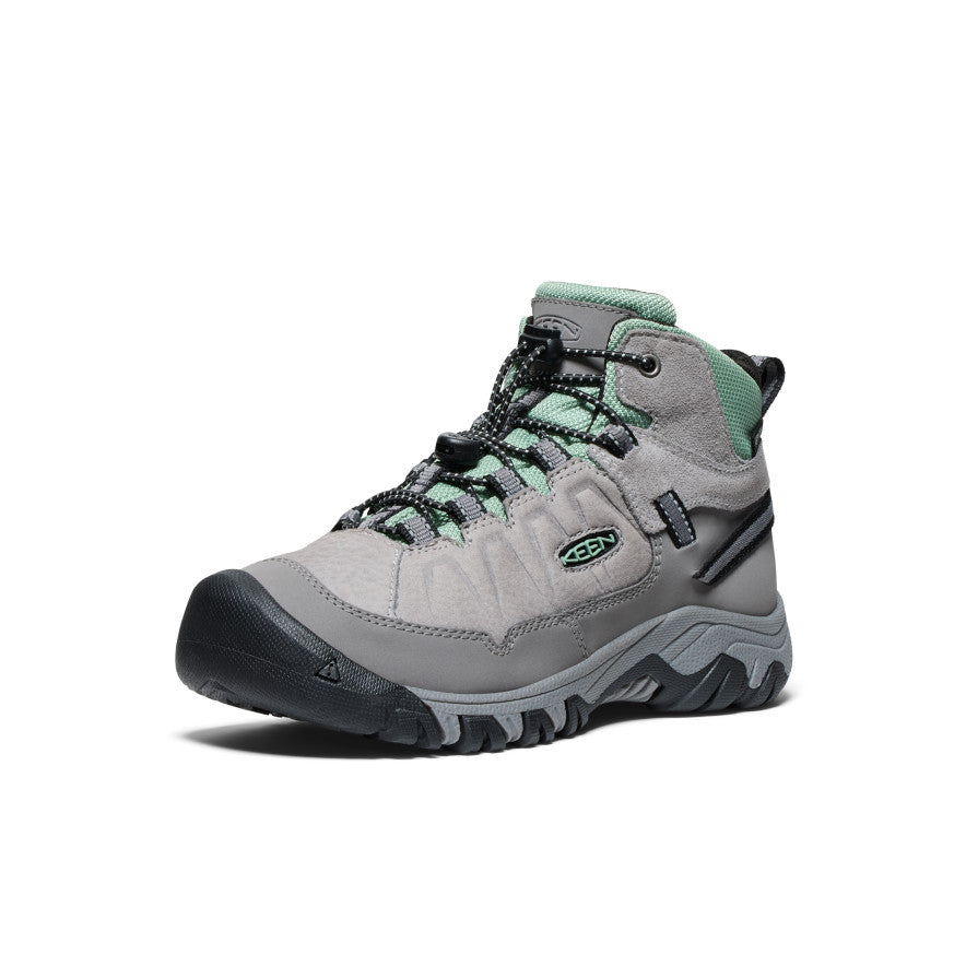 Keen Big Kids' Targhee IV Waterproof Hiking Boot | Alloy/Granite Green