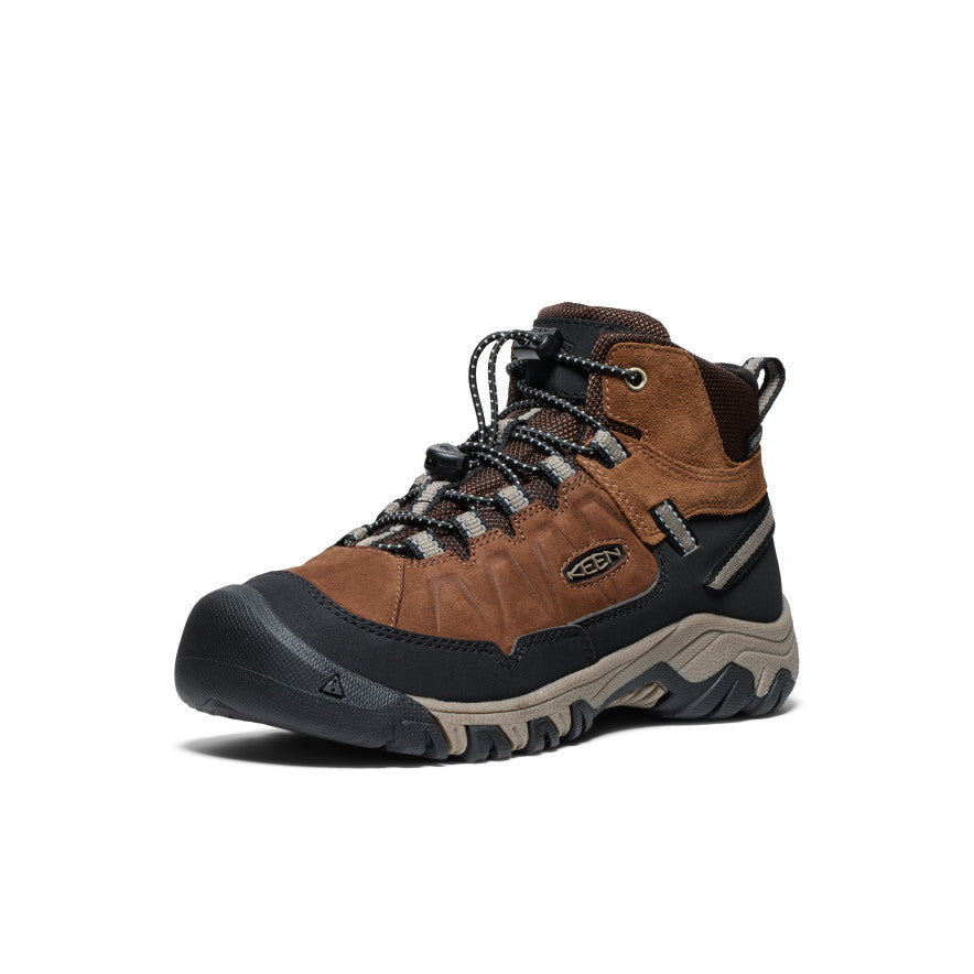 Keen Big Kids' Targhee IV Waterproof Hiking Boot | Bison/Brindle