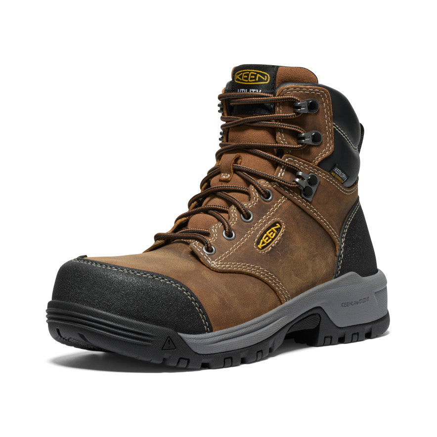 Keen Women's Evanston 6" Waterproof Boot (Carbon Toe) | Bison/Black