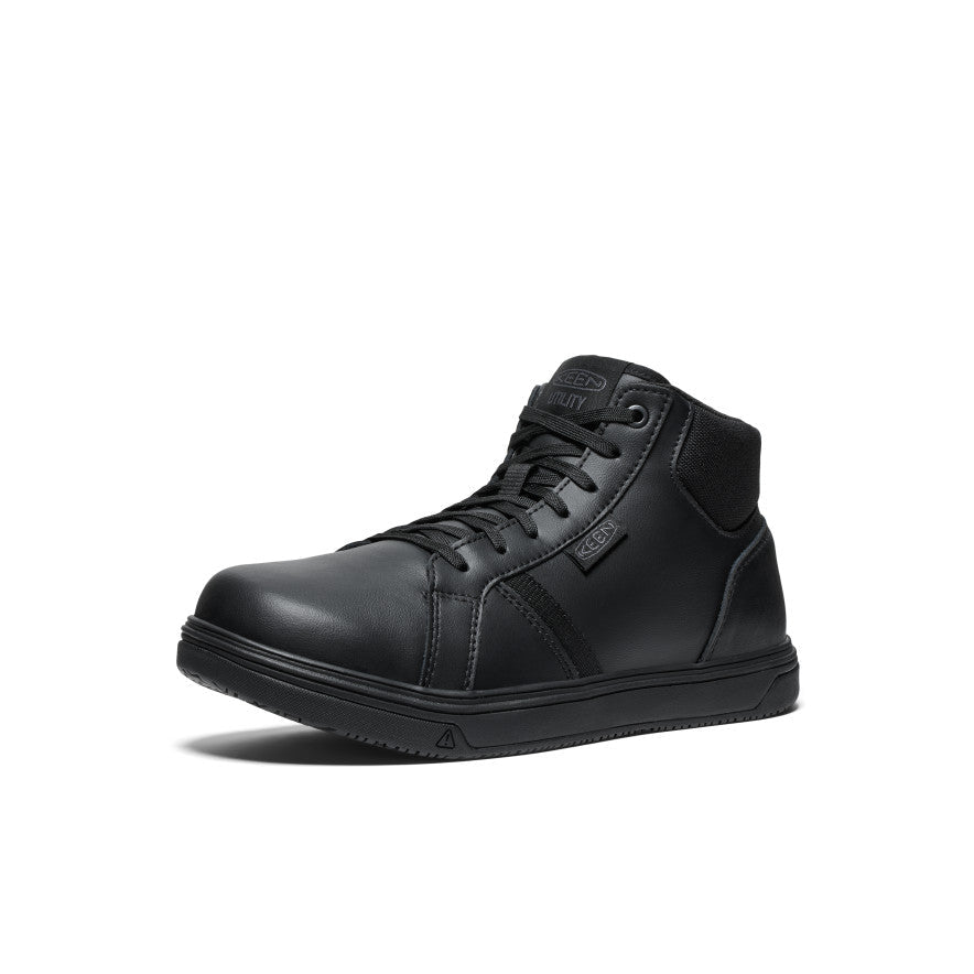 Keen Men's PTC Kenton Mid Work Shoe (Soft Toe) | Black/Black