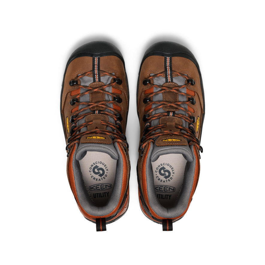Keen Men's Pittsburgh Energy 6" Waterproof Boot (Soft Toe) | Cascade Brown/Black