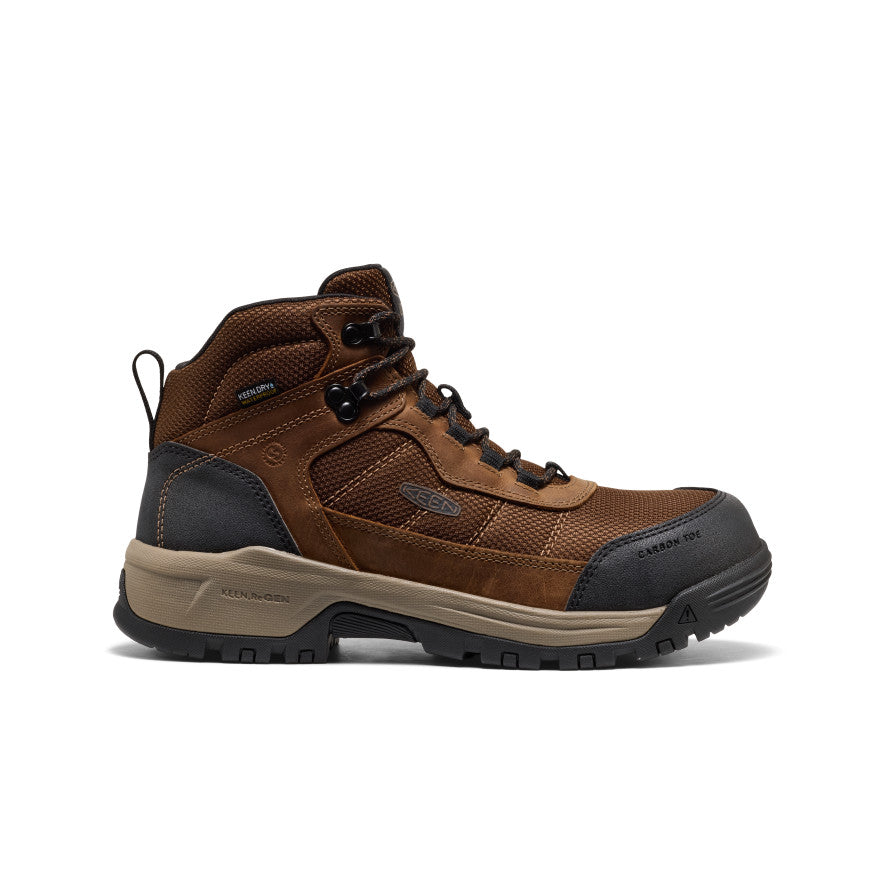 Keen Men's Skokie Waterproof Work Boot (Carbon Toe) | Dark Earth/Black