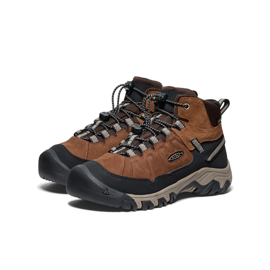 Keen Big Kids' Targhee IV Waterproof Hiking Boot | Bison/Brindle