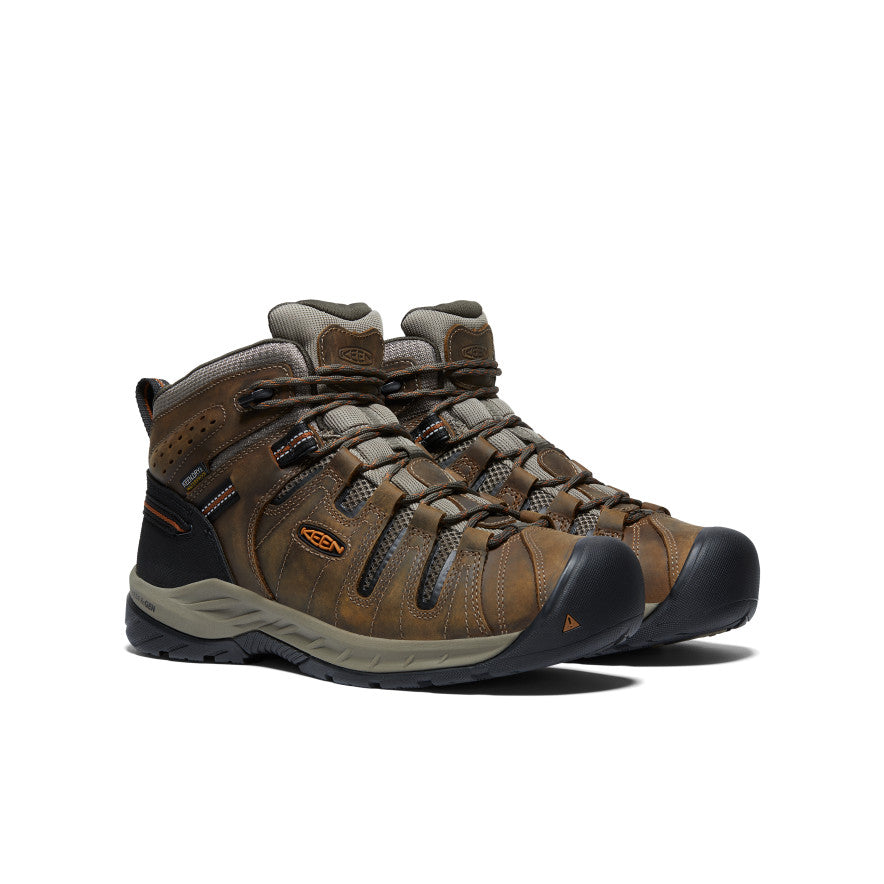 Keen Men's Flint II Waterproof Mid (Soft Toe) | Black Olive/Brindle