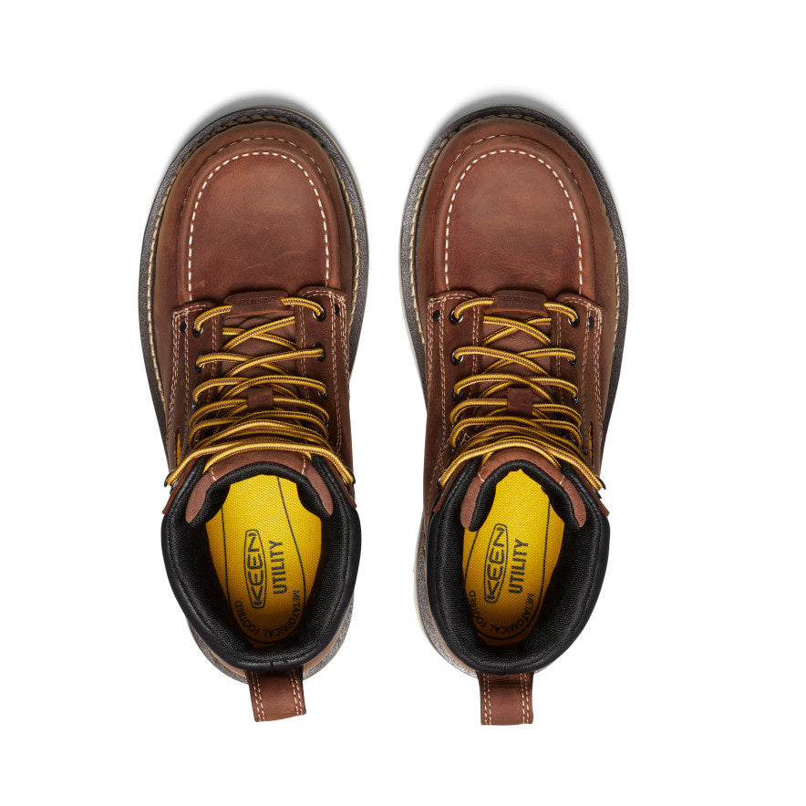 Keen Men's Cincinnati 6" Waterproof 90° Heel Boot (Carbon Toe) | Tuscan Red/Sandshell